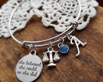 Law school Graduation gift for lawyer, legal assistant gift for graduation, law school Graduation bracelet, jewelry for lawyer, paralegal