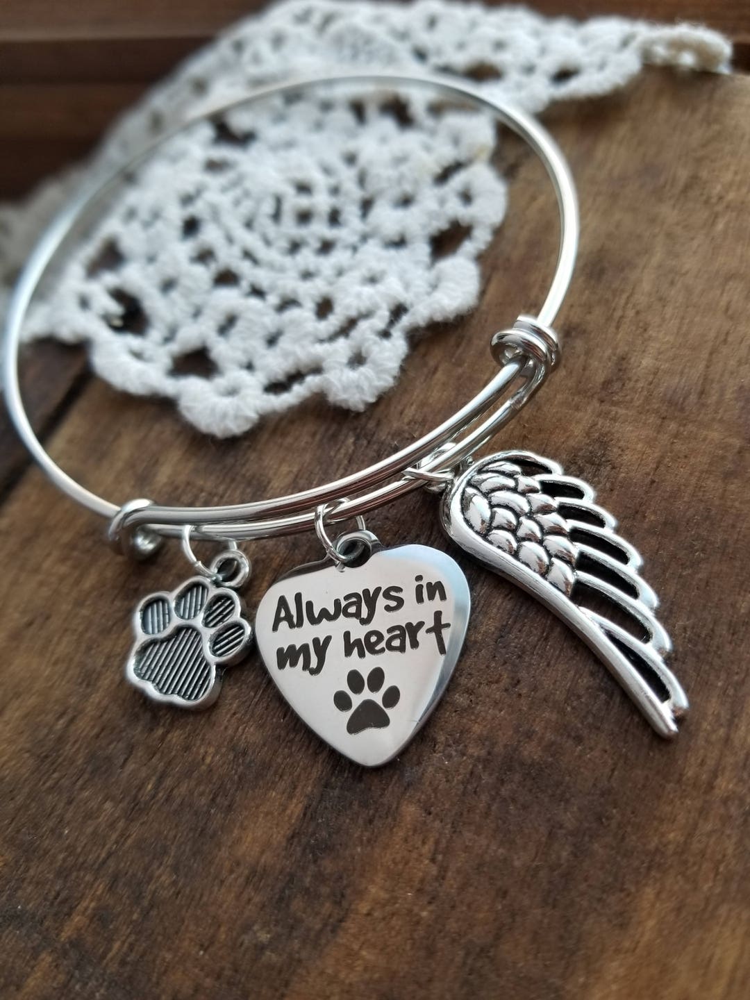 Pet Memorial Jewelry, Dog Memorial Gift, Cat Memorial Bracelet ...