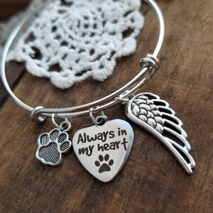 Pulsera conmemorativa grabada para mascotas: regalo de acero inoxidable para la pérdida de un perro o un gato