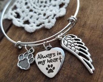 Bracciale commemorativo per animali domestici inciso: regalo in acciaio inossidabile per la perdita di cani e gatti