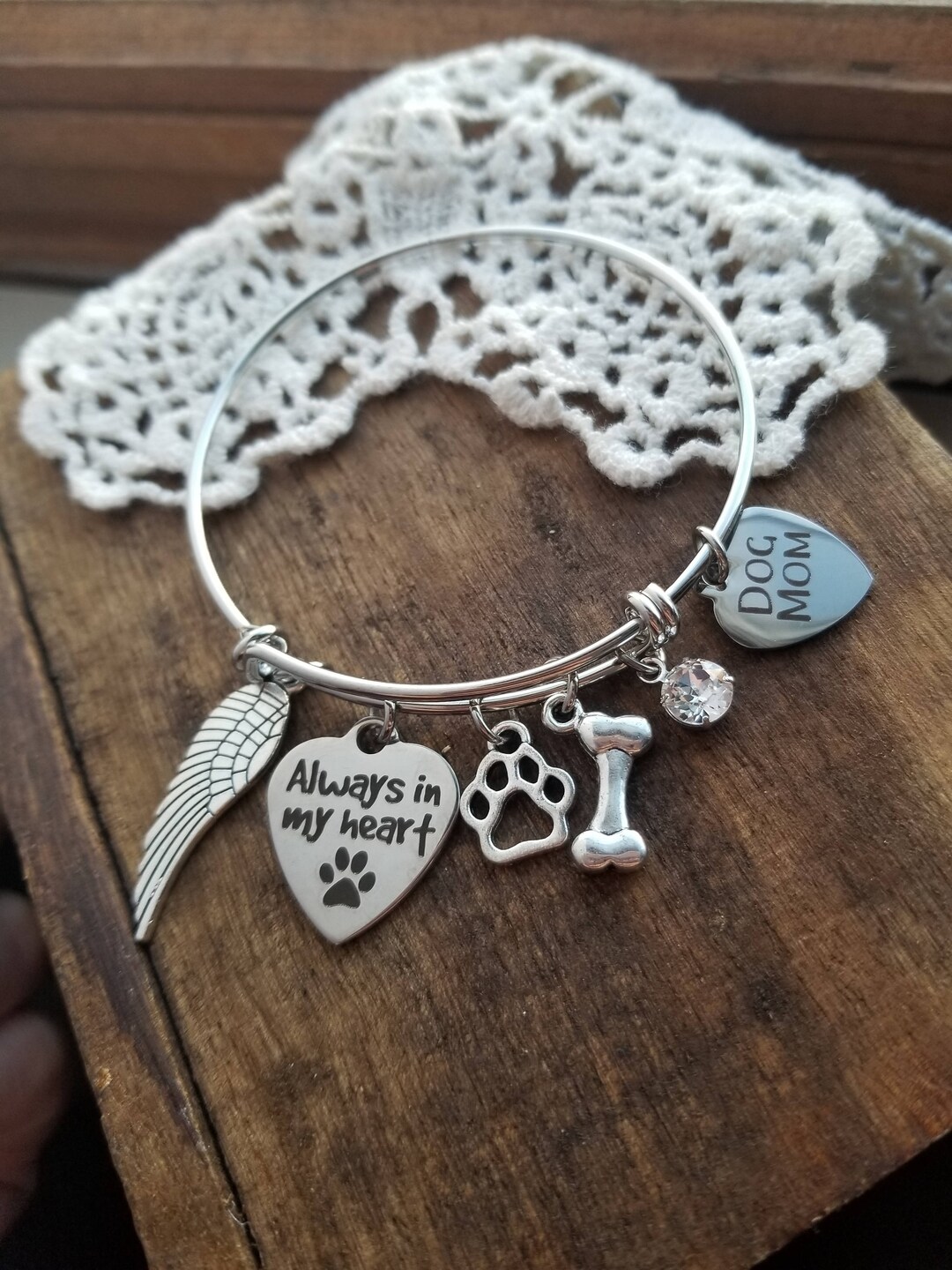 Pet Memorial Charm Bracelet, Dog Memorial Gift, Pet Memorial Jewelry ...