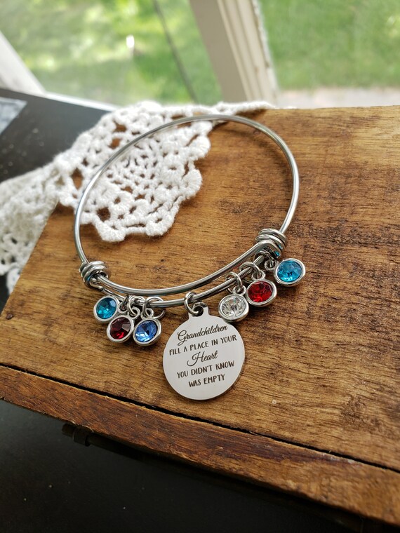Birthstone charm bracelet for grandma deals