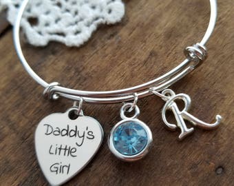 Personalized father daughter gifts, father daughter jewelry, personalized daddy's little girl bracelet, gifts for daughter, sweet 16 gifts