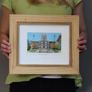 LOW INVENTORY, Virginia Tech, Burruss Hall, 8 x 10 in Hand-drawn Art Print