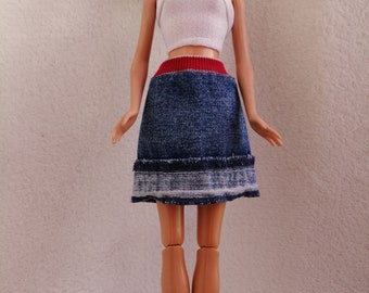 Handmade doll clothes - Denim skirt - Outfit for 11.5' (30 Cm) doll with a standard body