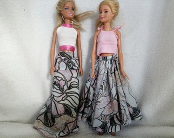 Handmade doll clothes - Long skirt and top/shirt - Outfit for 11.5' (30 Cm) doll with a standard body