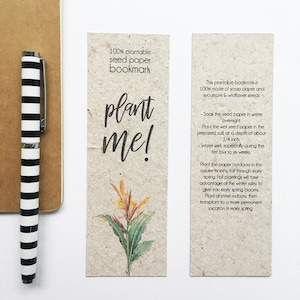Seed Paper Plantable Bookmark - Handmade, Recycled, Biodegradable Eco-paper With Seeds