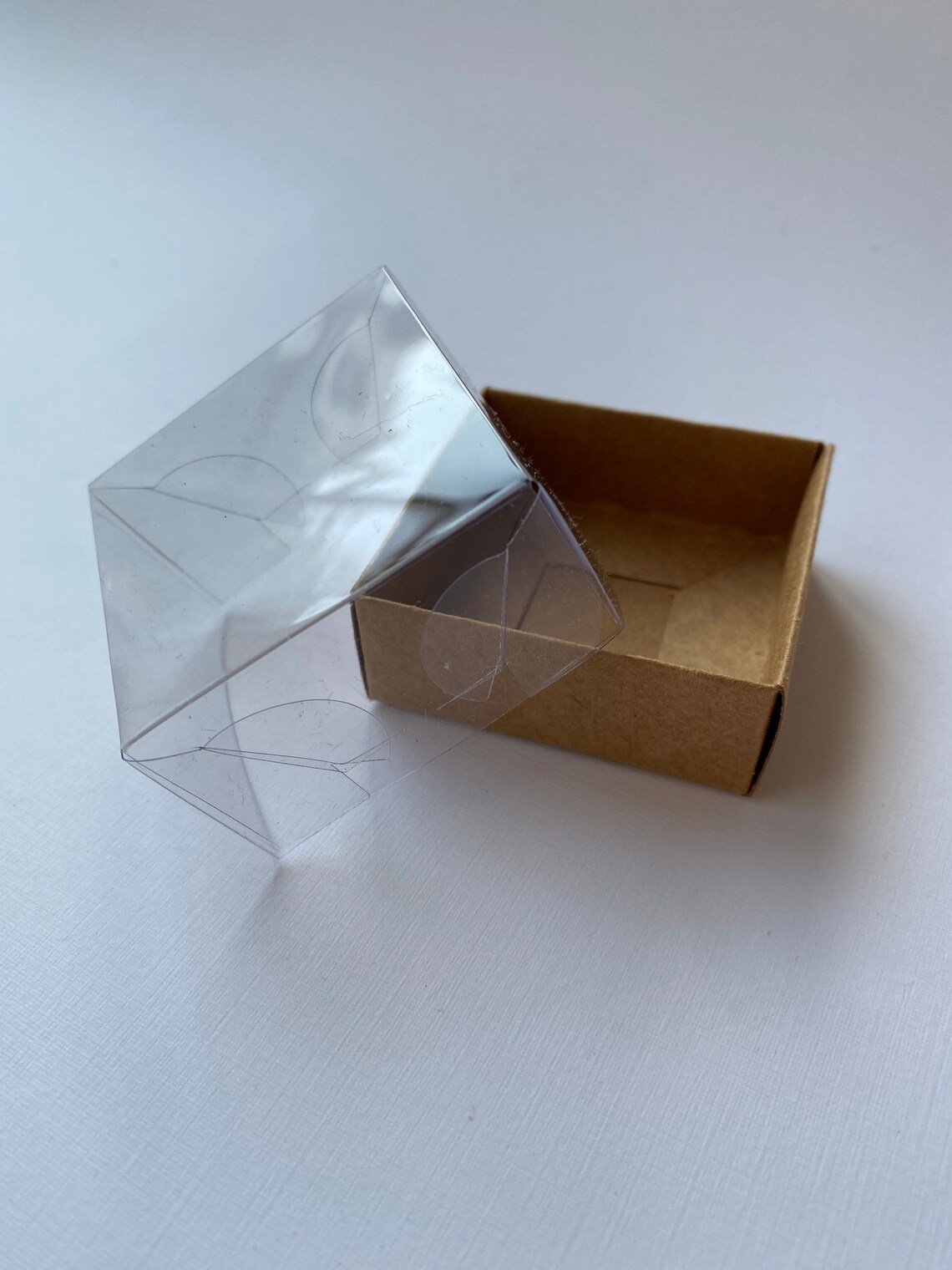 Set of 216 Kraft Box With Clear Transparent Acetate Lid Etsy