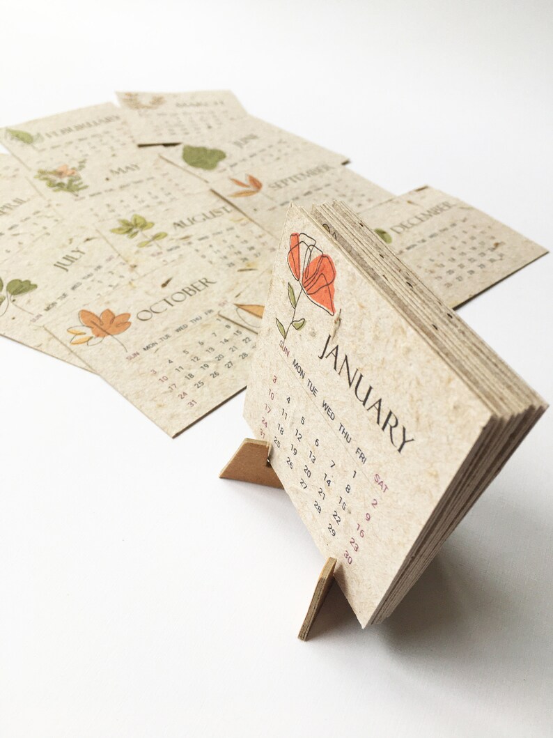 Plantable 2023 Calendar Seed Paper Handmade Recycled Etsy
