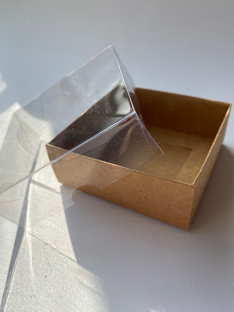 Set of 315 Kraft Box With Clear Transparent Acetate Lid Etsy