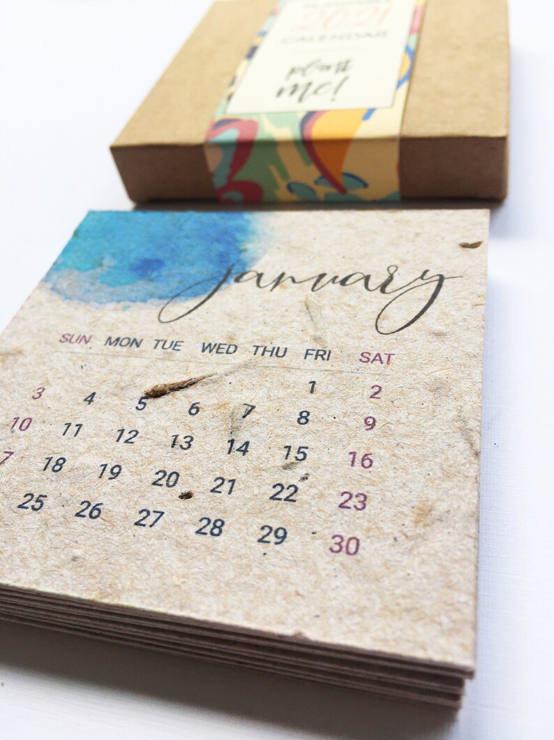 Seed Paper Plantable Calendar 2023 Handmade Recycled Etsy