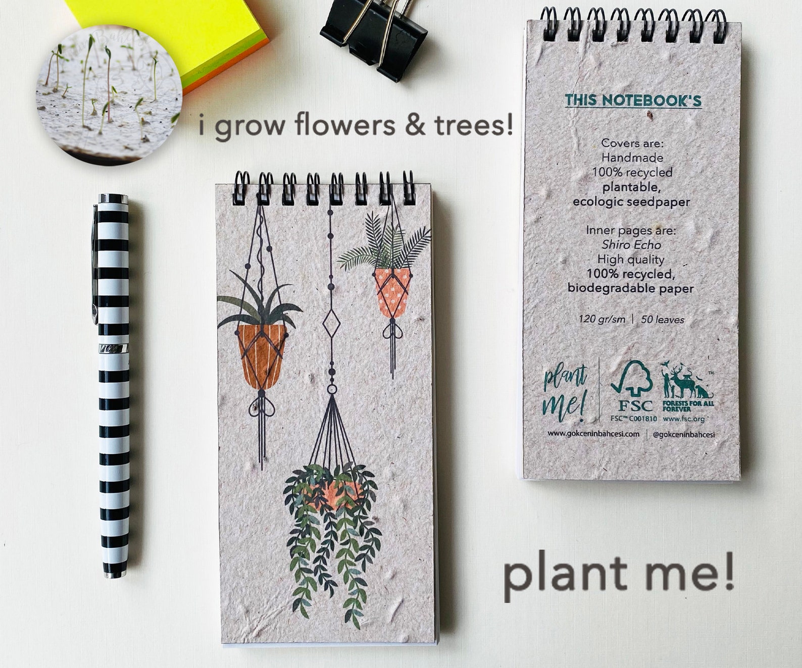 Plantable Spiral Notebook with Seed Paper Covers 100 Etsy