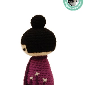 Easy Amigurumi Pattern Kokeshi Doll, Crochet Pattern, Japanese Doll image 2
