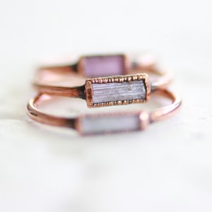 Italian Coral Ring Copper Ring Electroformed Square Gemstone Ring Copper Jewelry Ball Ring