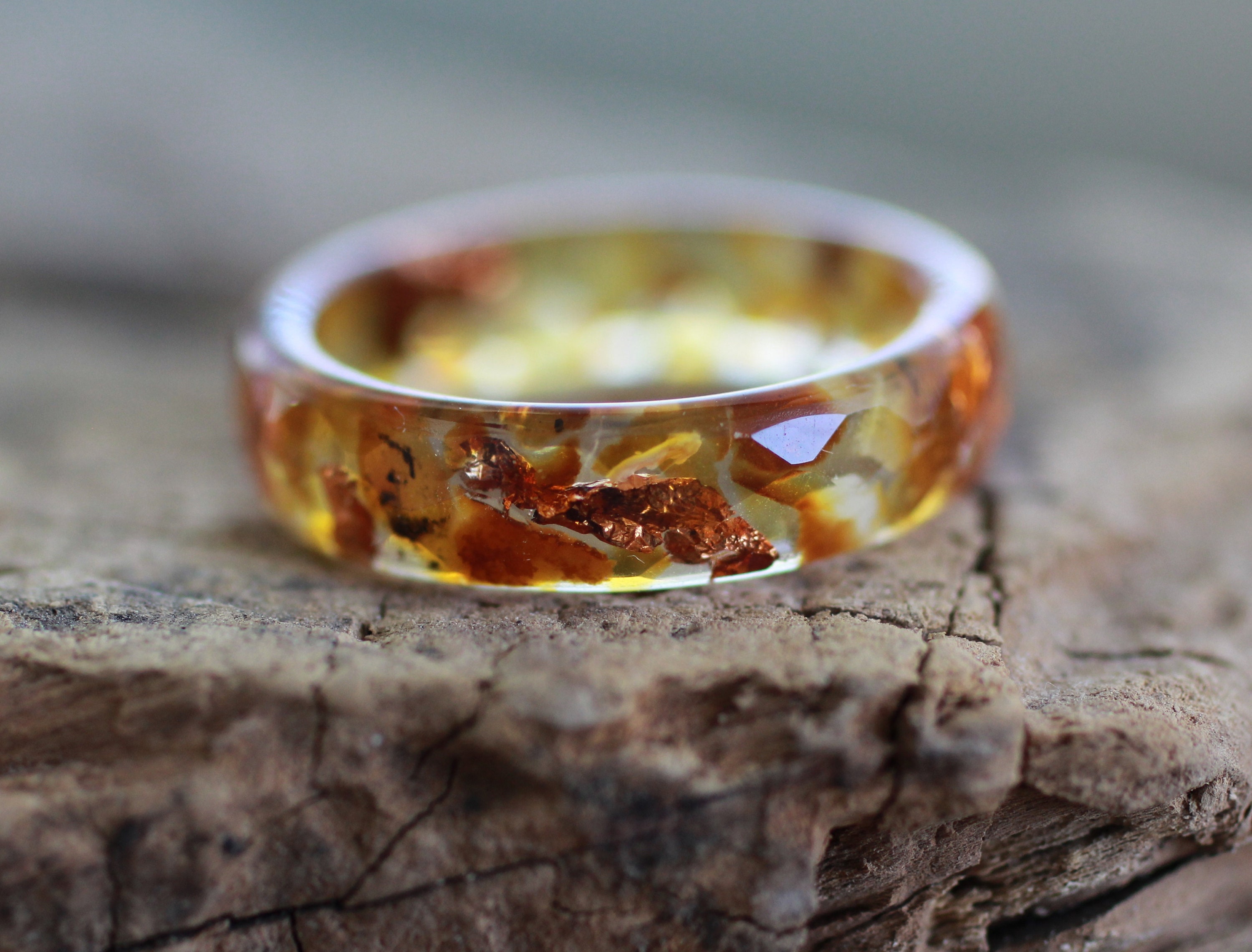 Amber Filled with Epoxy Resin