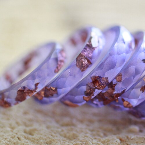 Graphite Resin Faceted Ring With Gold Flakes Hypoallergenic Etsy