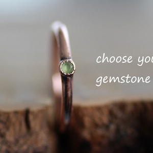 Birthstone copper ring, electroformed gemstone band ring, handmade copper jewelry sustainable gift for women