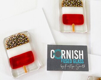 Fused glass Fab lolly mini art blank Greetings Card , cornish fused glass, fused glass cornwall