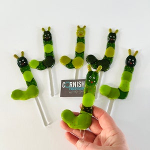 Fused glass caterpillar garden decoration - fused glass plant stakes, baby shower cake topper, cornish fused glass, Fused Glass Cornwall
