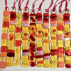 Fused Glass Art - Fused Glass Sun Catchers Hanging Decoration, garden decor, cornish fused glass