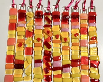 Fused Glass Art - Fused Glass Sun Catchers Hanging Decoration, garden decor, cornish fused glass
