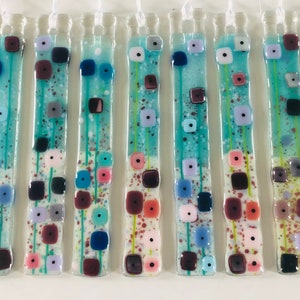 Fused Glass Art - Fused Glass Flowers Beautiful Hanging Decoration Sun Catcher, cornish fused glass, Fused Glass Cornwall