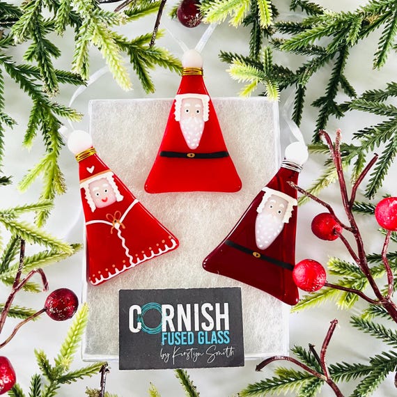 Weihnachtsbaumschmuck in Form eines Weihnachtsmanns aus Glas, Geschenkidee für den Weihnachtsbaum