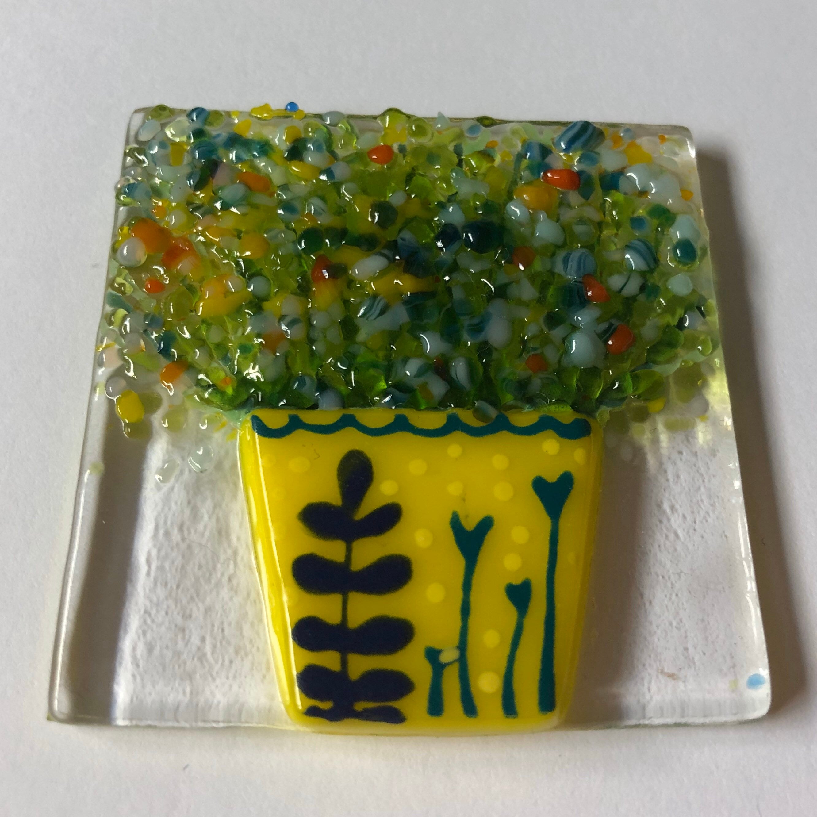 Fused Glass Flower Art Thank You Greetings Card Fused Glass Etsy UK