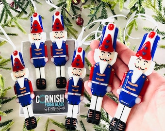 Fused Glass British Nut cracker, Toy solider Christmas decoration, Christmas tree decoration, Christmas decor, Cornish fused glass