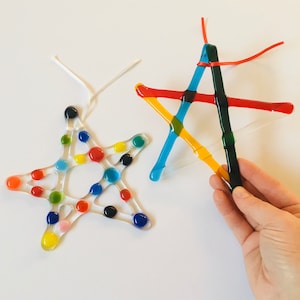 Fused Glass Star decoration, Fused Glass Christmas decoration, glass star decoration, cornish fused glass