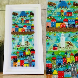 Fusing Glassteine Cornish Hafen Hafen Küstenkunst, Cornish Fusing, Fusing Glas, Fusing Glas cornwall