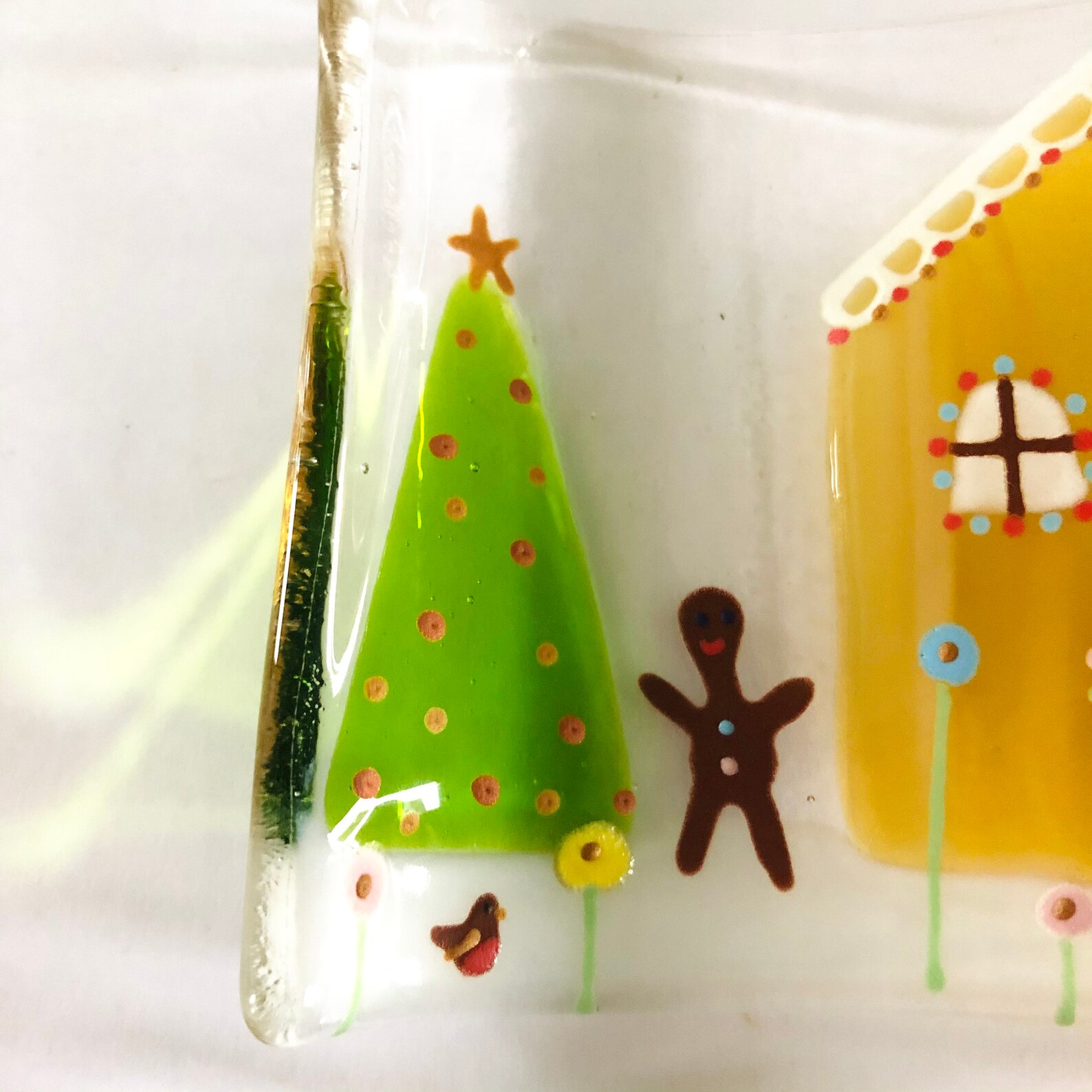 Fused Glass Gingerbread House Christmas Decoration Fused Etsy UK