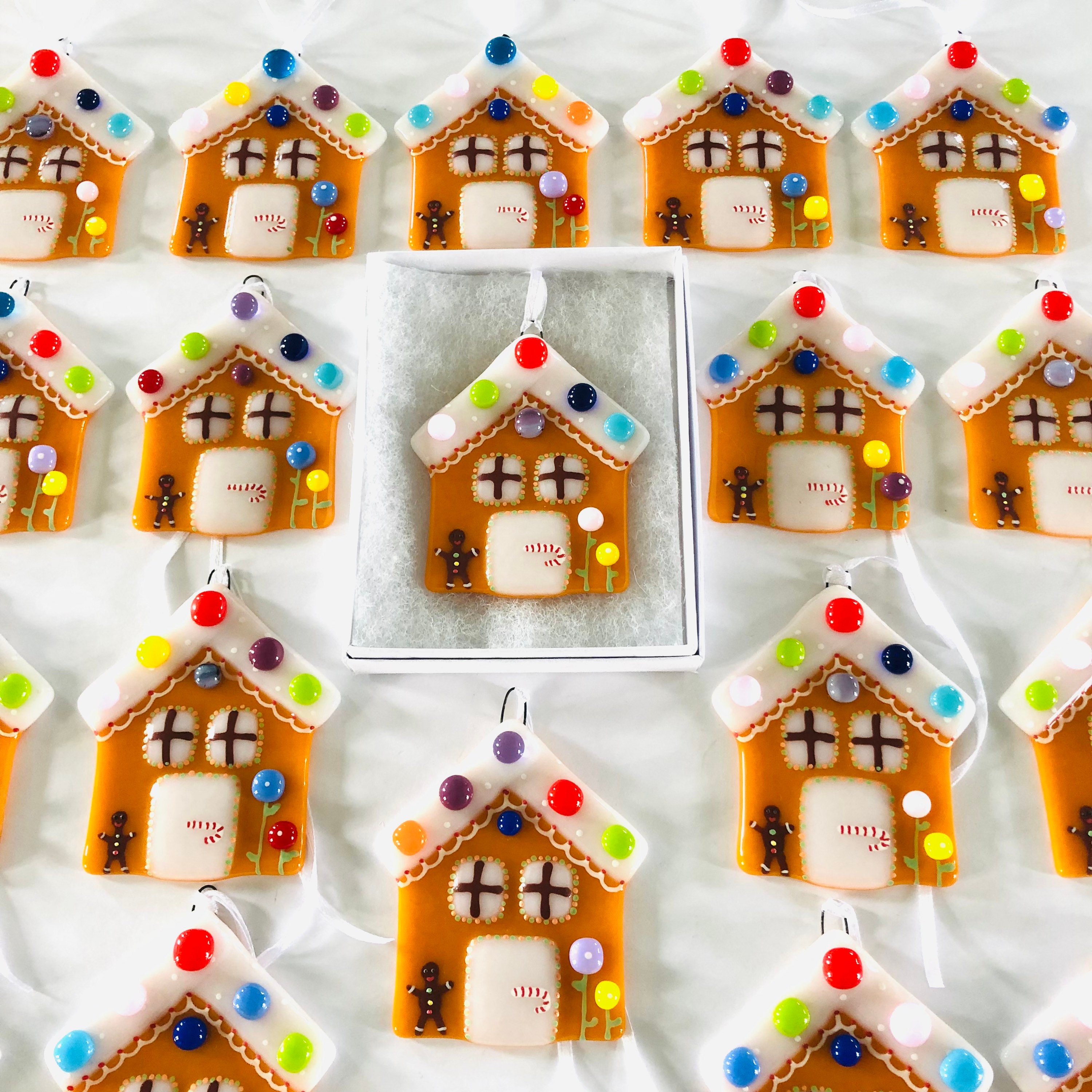 Fused Glass Gingerbread House Christmas Decoration Christmas Etsy UK