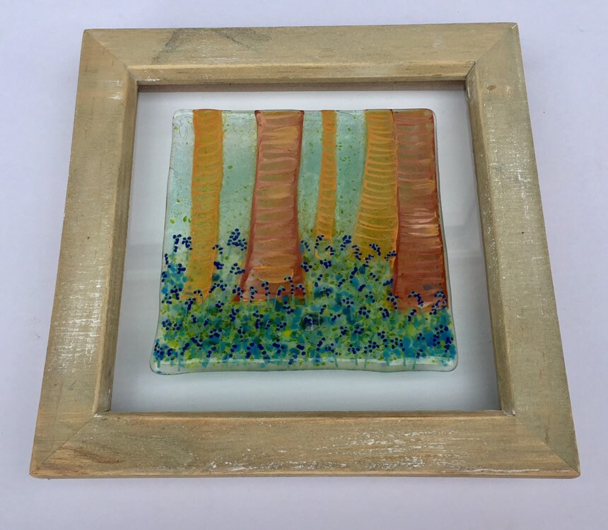 Fused Glass Art Fused Glass bluebell woods Framed Art Etsy