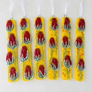 Sale - Fused Glass Art -Fused Glass Flowers Hanger, fused glass, Cornish fused glass, Fused Glass Cornwall