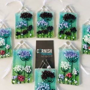 Fused Glass Wildflowers hanging sun catcher, Fused glass, Cornish fused glass, fused glass cornwall