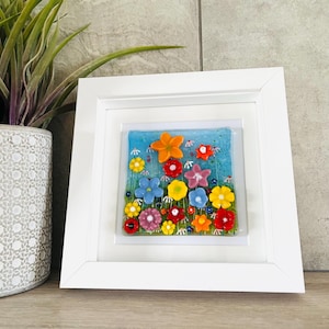 Beautiful floral fused glass art - Fused Glass, Cornish Fused Glass, Fused Glass Cornwall