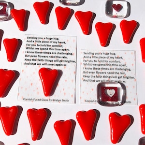 Fused Glass Heart Pocket Charm - Cornish Fused Glass