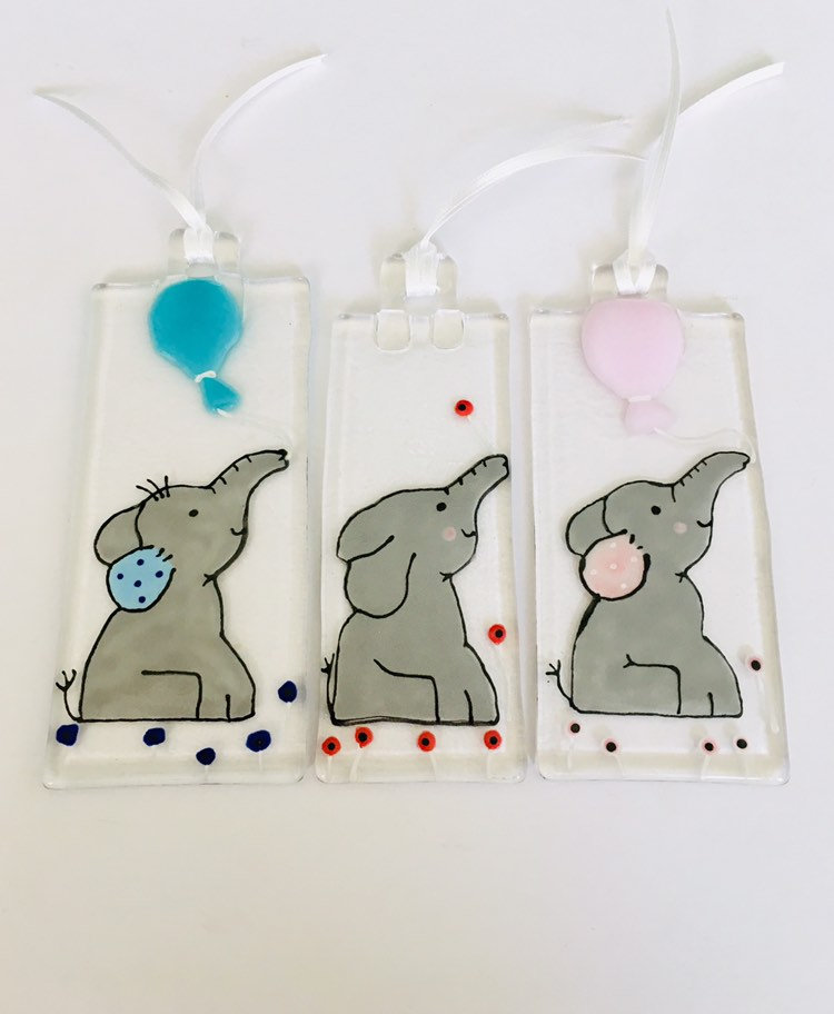 Fused Glass Art Cute Elephant New Baby Gift Elephant Lover Etsy