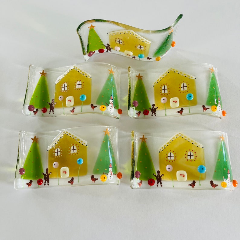 Fused Glass Gingerbread House Christmas Decoration Fused Etsy UK