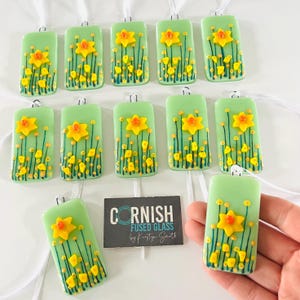 Fused Glass Daffodil Hanger, Cornish Glass Art