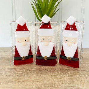 Fused Glass Santa Decoration Fused Glass Christmas decoration, Father Christmas decoration,Cornish Fused Glass image 3