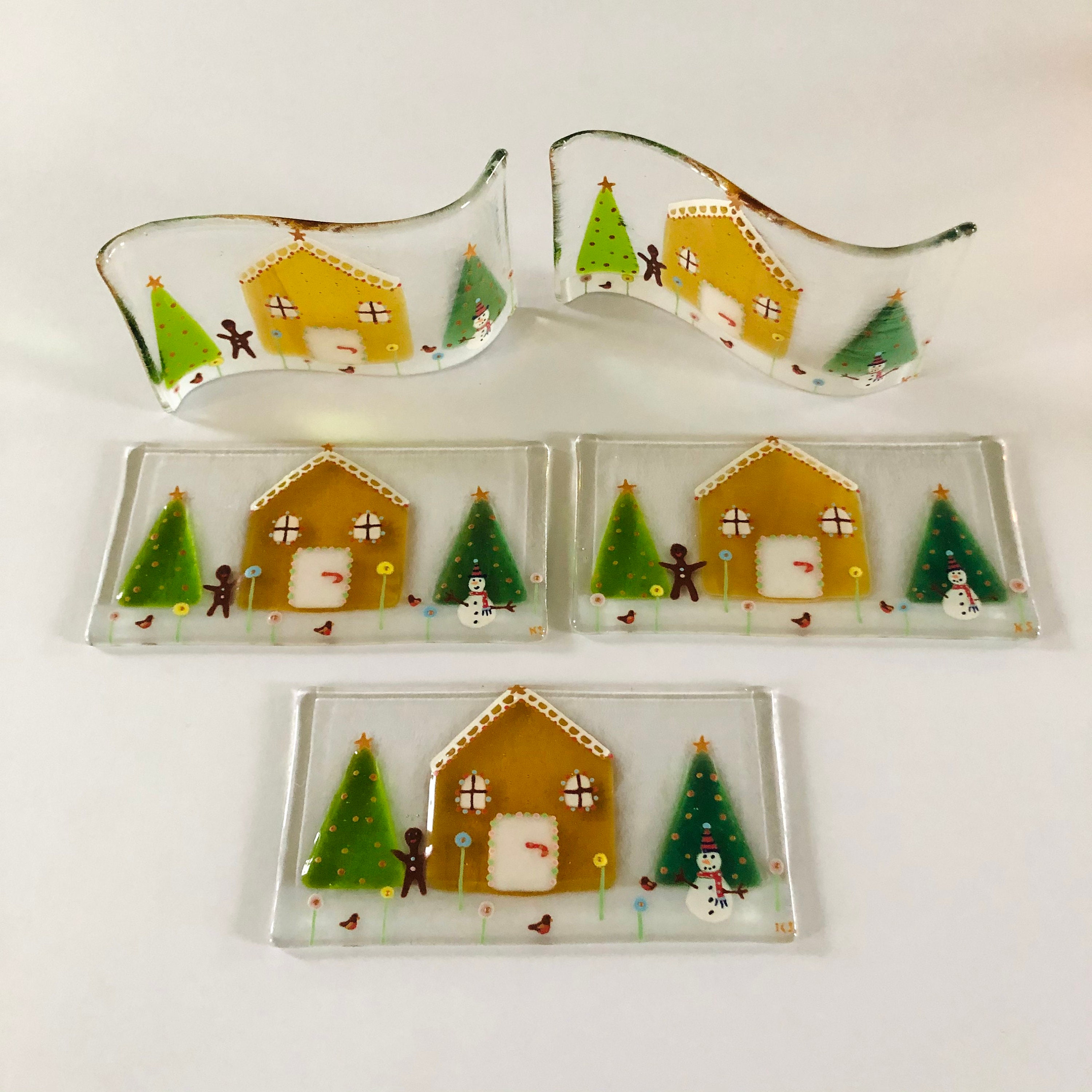 Fused Glass Gingerbread House Christmas Decoration Fused Etsy UK