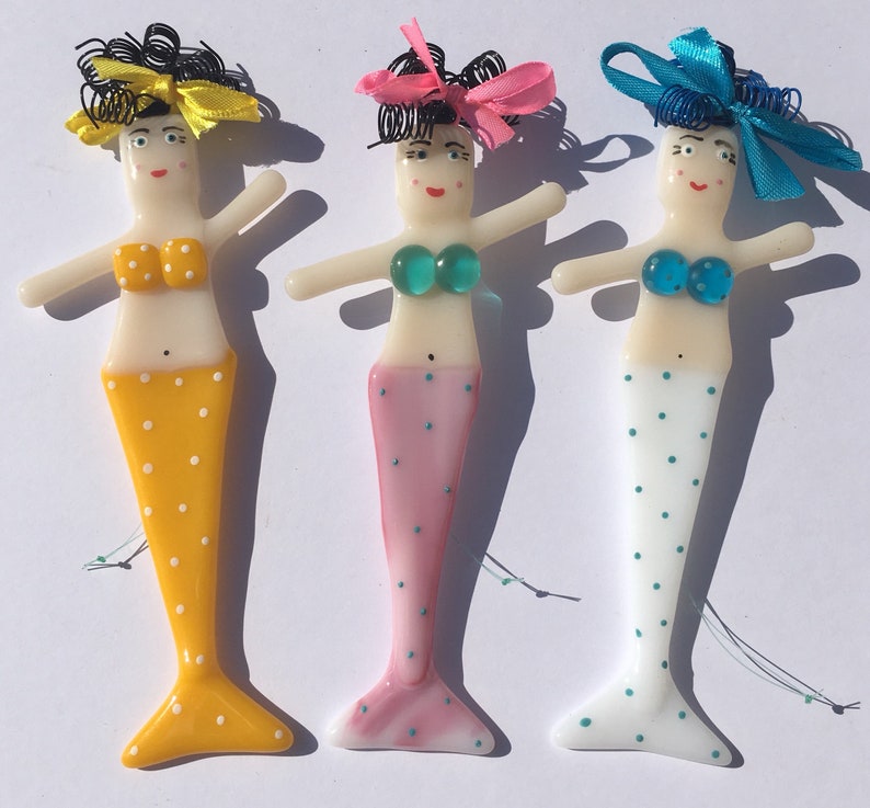 mermaid gift mermaid decoration Fused glass mermaid mermaid bathroom decor fused glass suncatcher Christmas decorations