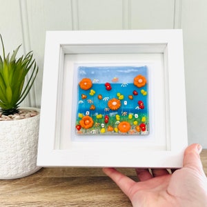 Fused Glass beautiful floral Art- Fused Glass, Cornish Fused Glass, Fused Glass Cornwall