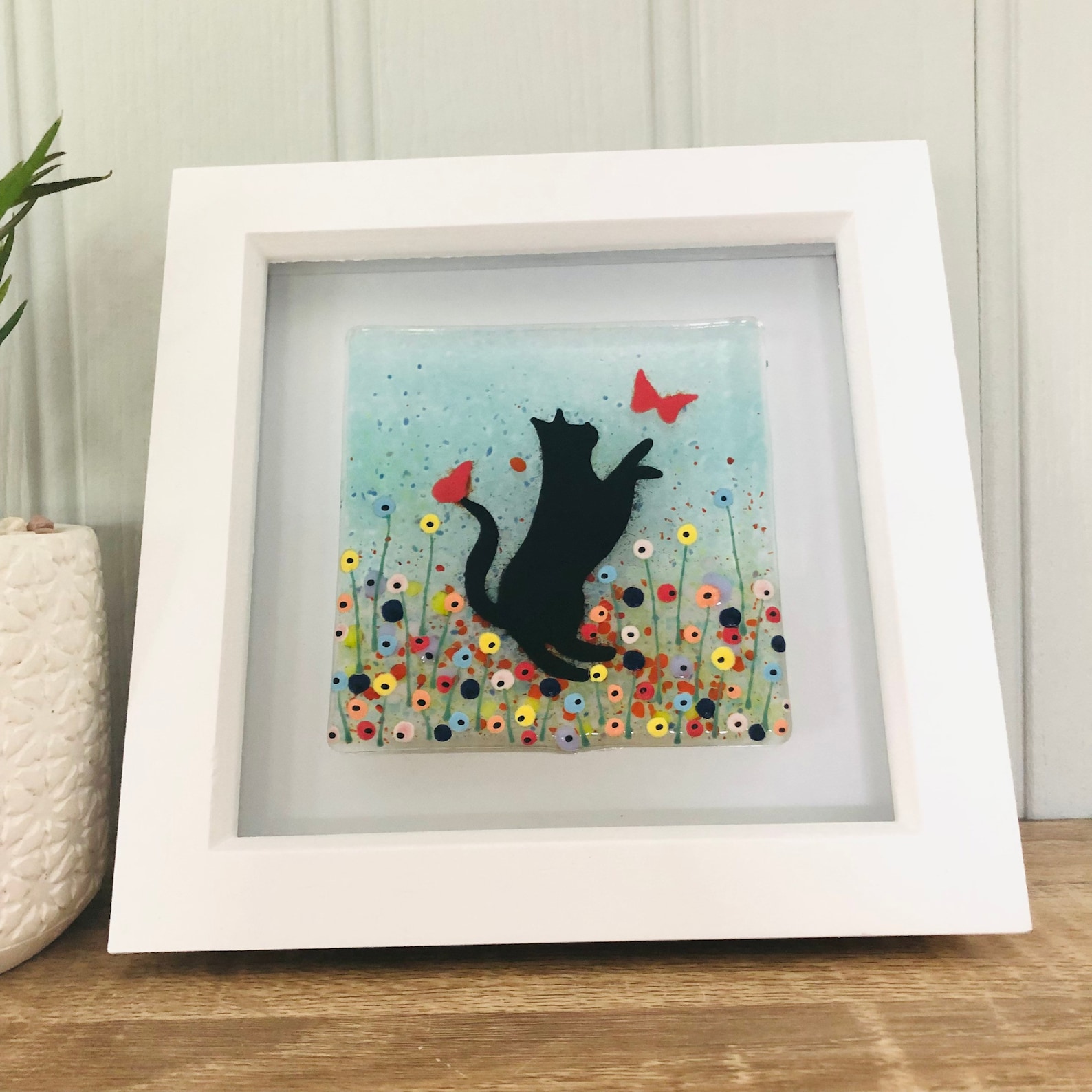 Fused Glass Fused Glass Art Fused Glass Cats Butterflies and Etsy