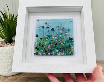 Fusing Glass florale Kunst, kornisches Glas, geschmolzenes Glas Cornwall