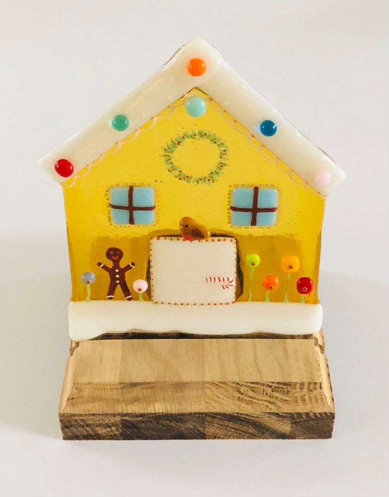 Fused Glass Gingerbread House Christmas Decoration Fused Etsy
