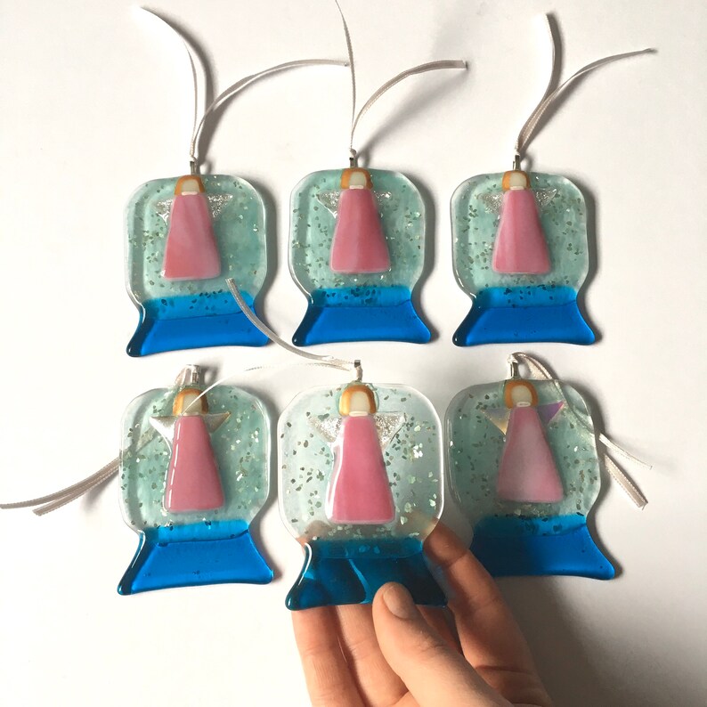 Fused glass Angel decoration memorial gifts Christmas  Etsy