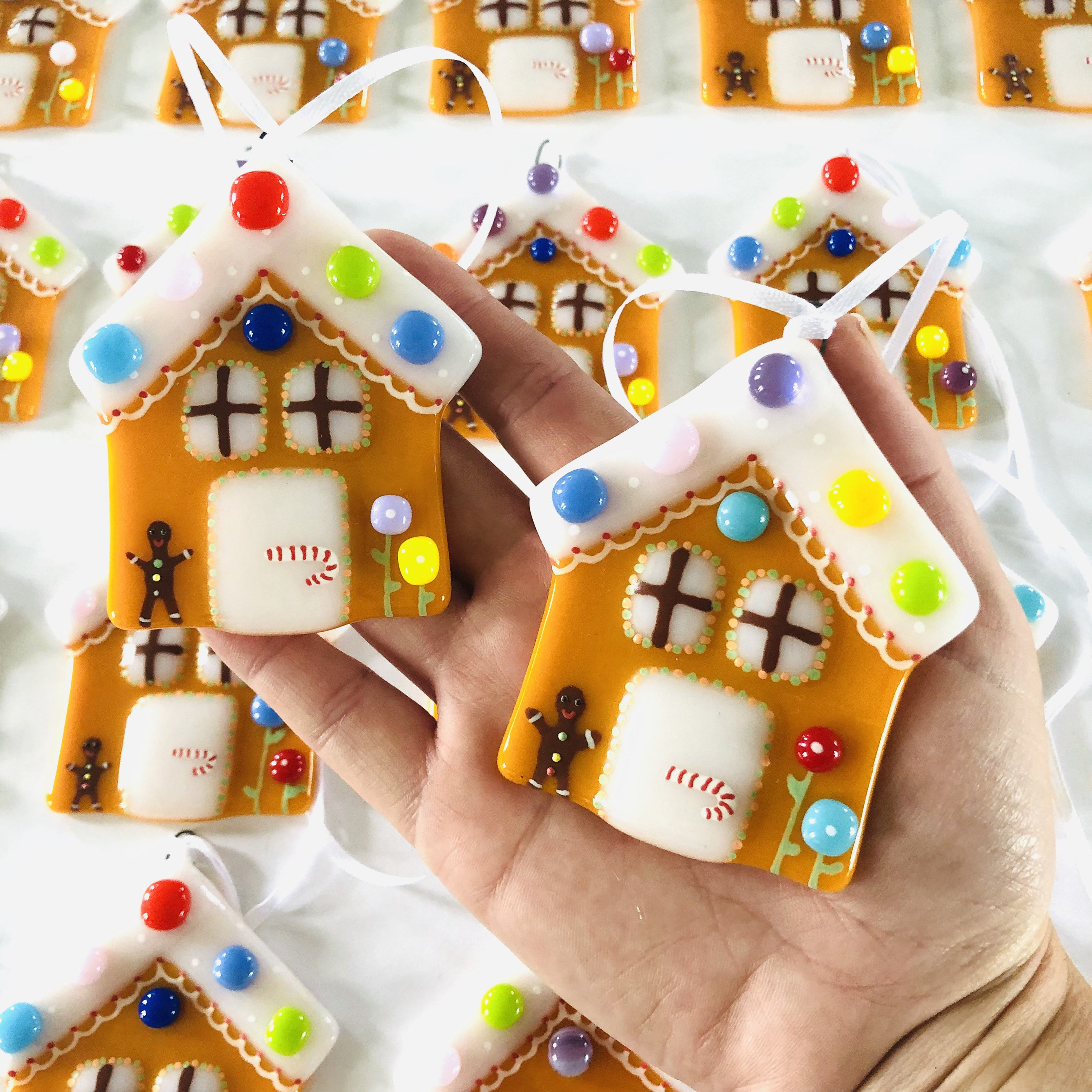 Fused Glass Gingerbread House Christmas Decoration Christmas Etsy UK
